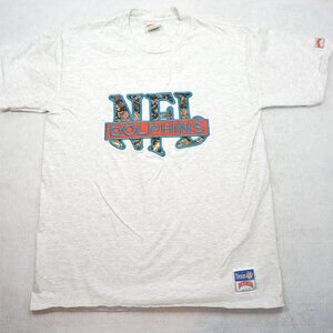 Vintage Nutmeg NFL Dolphins T-Shirt XL Cotton Embroidered USA